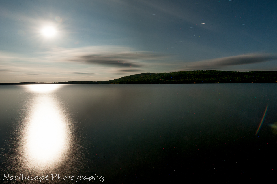 full moon on a Maine lake