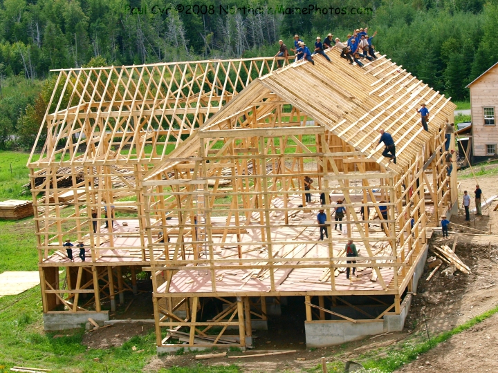 Amish Barn Raising - Easton Maine