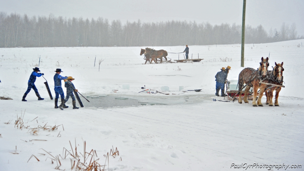 amish ice cutting 1