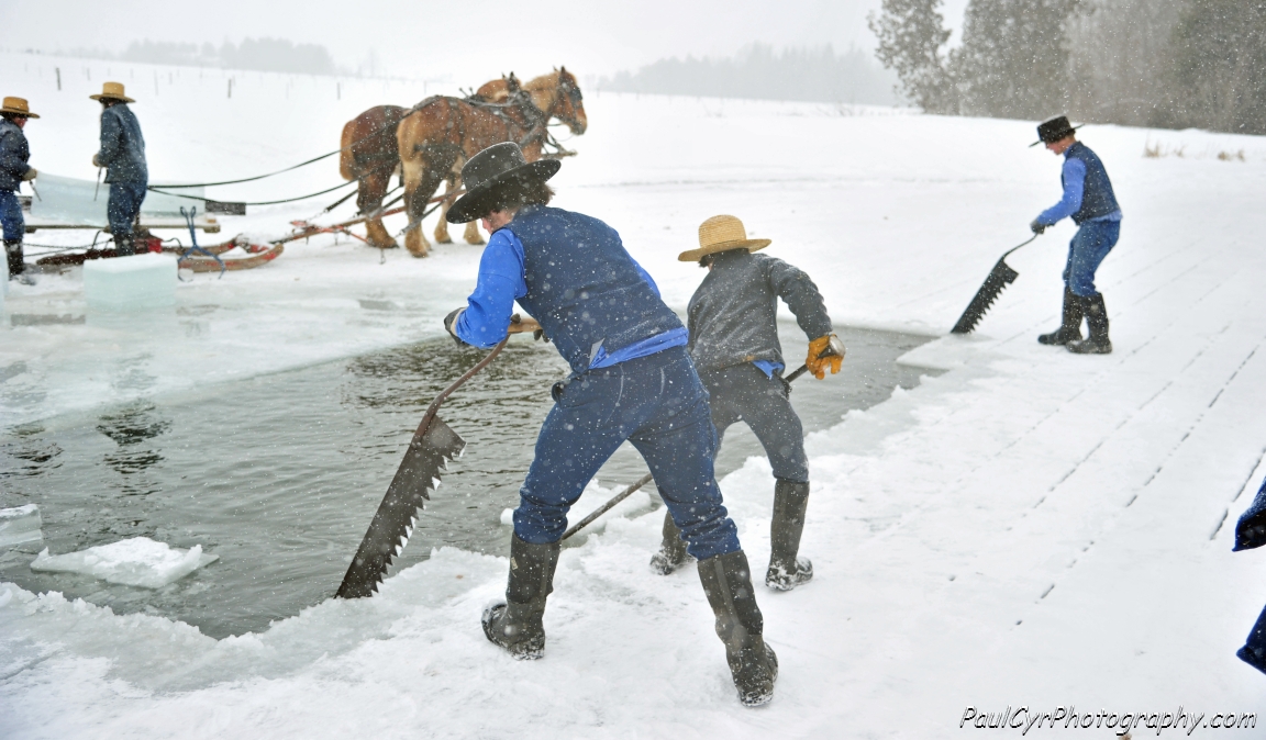 amish ice cutting 2