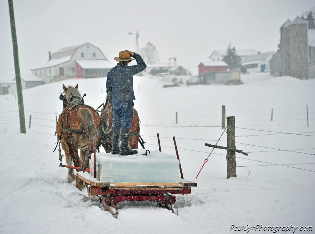 amish ice cutting 4