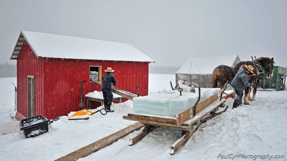 amish ice cutting 4