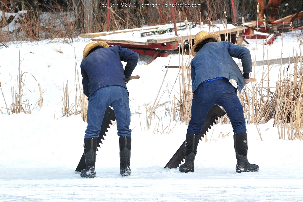 amish ice cutting 4